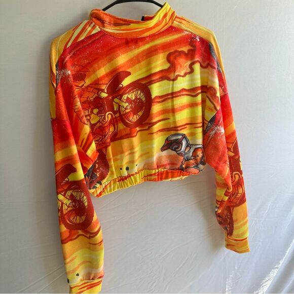 Adika Y2K Vibrant Graphic Crop Jacket - Picture 7 of 10